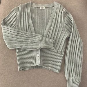 Wilfred Plunge Front Cardigan in Pale Blue, L